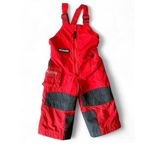 Columbia sz 2T Techtonite red toddler snow pants w/ reinforced knees & bottom
